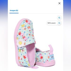 NWOT👧TOMS Kids' Multicolor Peppa Pig Sneaker
